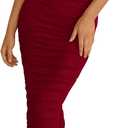 PRETTYGARDEN Womens 2025 Summer Off The Shoulder Dress Ruched Bodycon Sleeveless Split Cocktail Party Maxi Dresses (Medium, Wine Red)