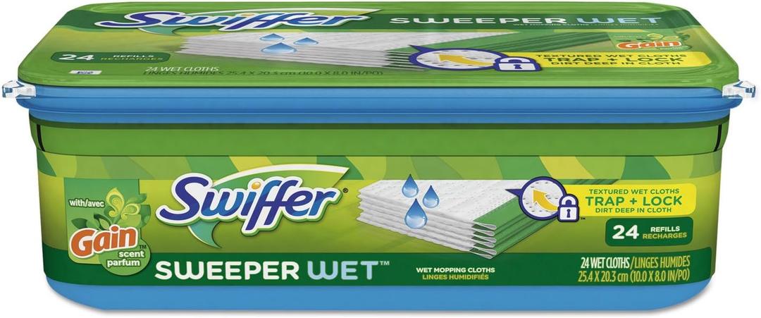 Gain 95532CT Wet Refill Cloths, Gain Original Scent, White, 8 x 10, 24/Pack, 6 Pack/Carton