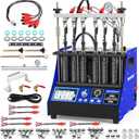 V311 GDI Fuel Injector Cleaner Machine Gasoline Fuel System Injection Cleaning Tester 6-Cylinder Test for EFI/FSI Injectors, Heated Ultrasonic Cleaner Kit with 7 Core Functions for Motorcycle Vehicle