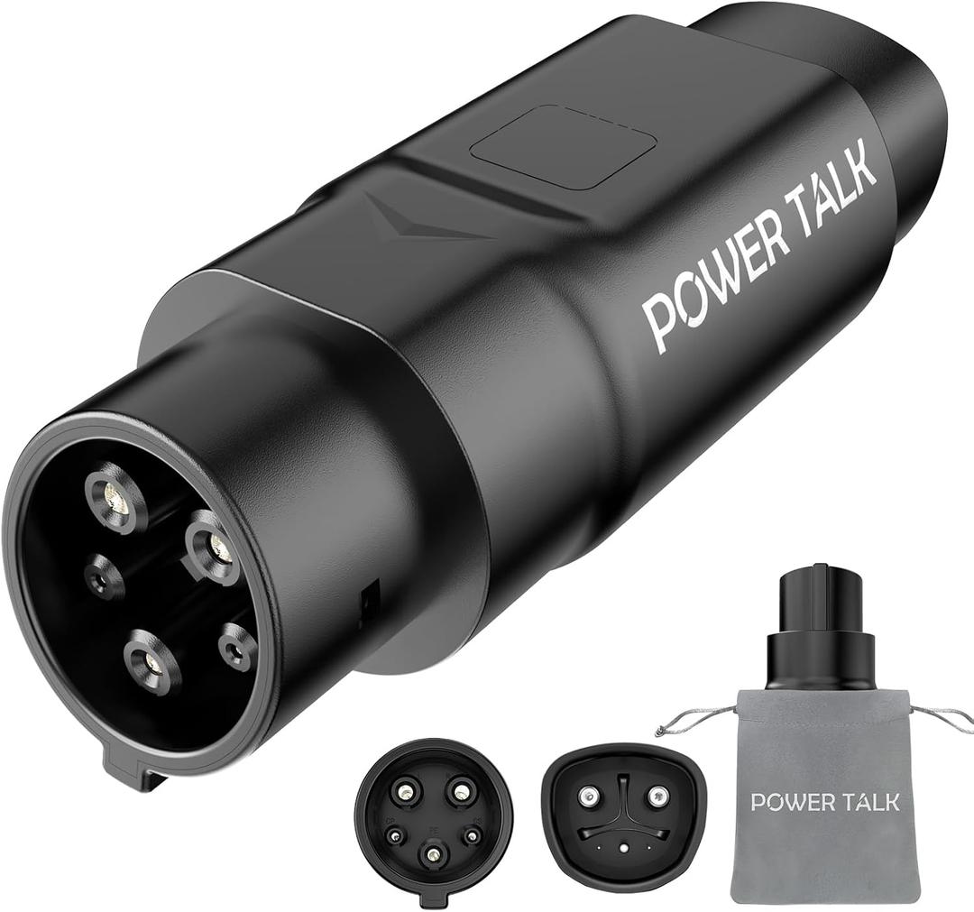 PowerTalk Tesla to J1772 Adapter-NACS to J1772 Adapter Charging(Max 50A 240V) Tesla Charger to J1772 EVs Compatible with Tesla Wall Connector/Destination/Mobile Charger(for J1772 EVs Only) (Black)