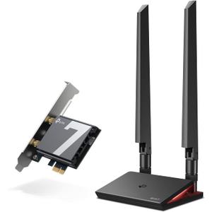 TP-Link WiFi 7 BE9300 PCIe WiFi Card for Desktop PC(Archer TBE550E), Tri-Band Wireless Adapter, Bluetooth 5.4, Multicolor Status LED, Supports AMD/Intel Motherboard, Not Compatible with Windows 10