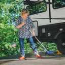 Camco Adjustable Broom and Dustpan - Portable & Compact Full Size Broom - Adjusts from 24-52 Inches, Ideal for RV, Marine, and Home Use (43623-A)