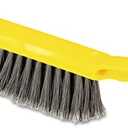 Rubbermaid Commercial 8 Inch Counter Brush Flagged Polypropylene Fill for Smooth Surface Sweeping Yellow 12.5" for Bathroom/Shower/Floor Tile/Decks/Car Tires/Outdoor