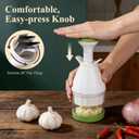 IVYROLL Vegetable Chopper, Manual Food Chopper for Onion, Garlic, Nuts and Veggies, Hand-Powered Vegetable Cutter, Dishwasher Safe, Stainless Steel Blades