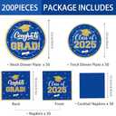 200Pcs Graduation Party Plates and Napkins Class of 2025 Blue Graduation Party Supplies Paper Plates Luncheon Napkins Cocktail for Congrats Grad Disposable Decorations Serve 50