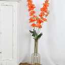 Orange Delphinium Artificial Flowers,8PCS Long Stem Silk Larkspur Flowers 33.5'' Faux Delphinium Stems for Tall Vase Home Wedding Table Decor(Orange)