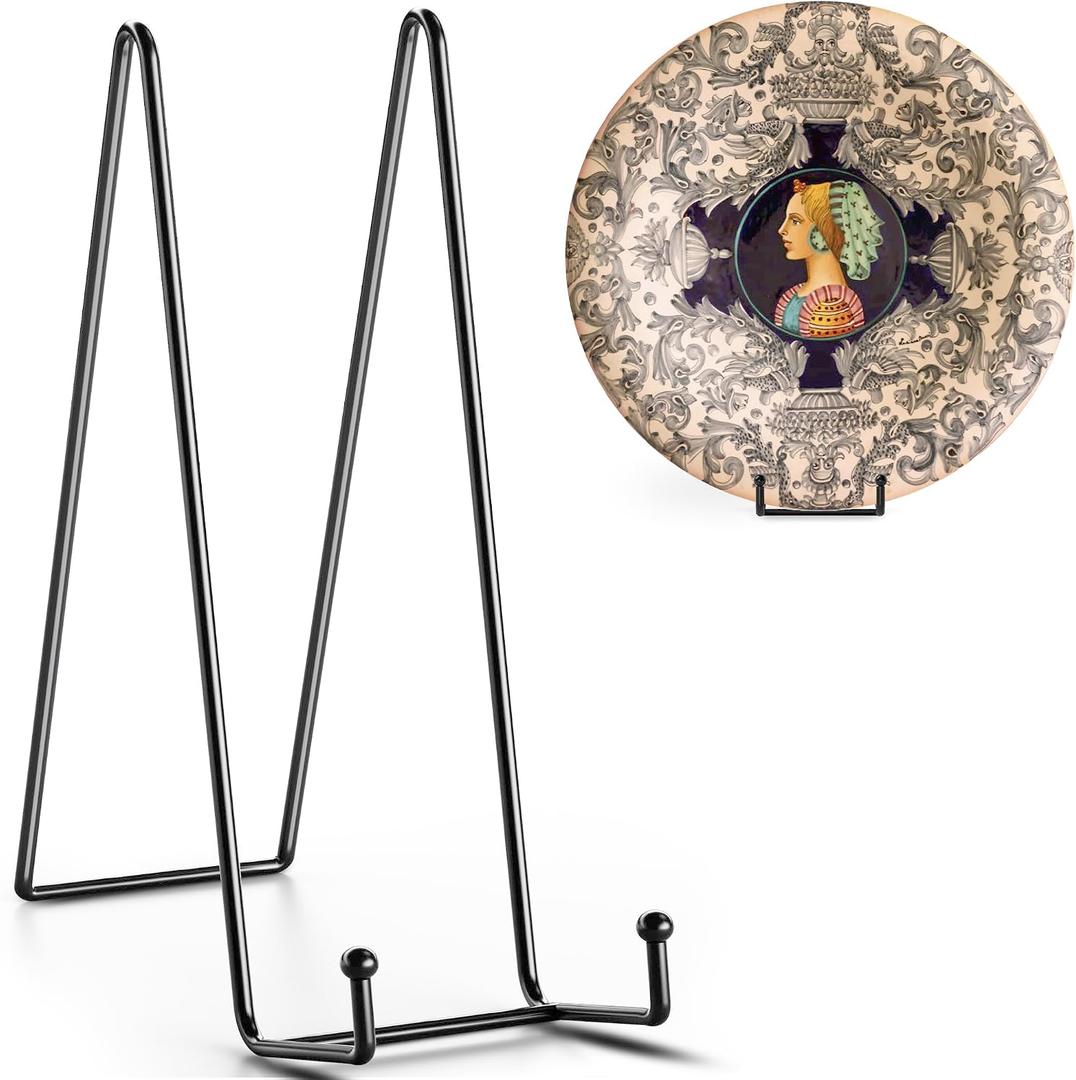 TR-LIFE 16 Inch Heavy Duty Plate Stand (4 Pack) - Metal Display Easel for Large Plates, Picture Frames, Signs, Posters, and Decorative Platters