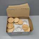 Remerry 12 Pcs 2.5 Inch Mini Succulent Pots with Bamboo Tray White Ceramic Pots Color Your Own DIY Small Planters Containers for Flower Cactus with Drainage Hole for Plant Lover