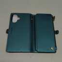 Defencase for iPhone 16 Plus Magnetic Wallet Case Compatible with Magsafe with RFID Blocking Zipper Strap Card Holder for Women Men PU Leather Detachable Case for iPhone 16 Plus (6.7 inch), Blue Green