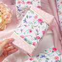 4 x Retrify Pink Flowers Wrapping Paper Roll - 17 Inches x 32.8 Feet Mini Roll Cute Butterfly and Polka Dots Gift Wrap Paper for Mother's Day, Wedding, Birthday, Baby Shower, Holiday