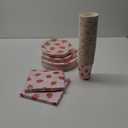 Strawberry Party Tableware Set - 200PCS Birthday Supplies Disposable Paper Plates Dinnerware Set for 50 Guests Baby Shower Fruit 1st