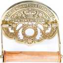 Bright Brass Wall Mount Toilet Paper Holder 7.25" Wide Vintage Crown Style Solid Brass Easy Install Toilet Tissue Paper Holders with Wooden Roll for Bathroom | Renovators Supply Manufacturing