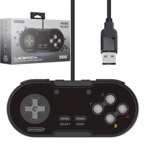 Retro-Bit Legacy 16 Wired USB Controller - Features Home, SS & ZL/ZR Buttons - for Switch, PC, MacOS, RetroPie, Raspberry Pi - Onyx