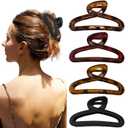Hair Claw Clips, 4.3 Inch Non-Slip Unbreakable Matte & Glossy Hair Claws for Women Thin and Medium Thick Curly Hair, 4 Pack