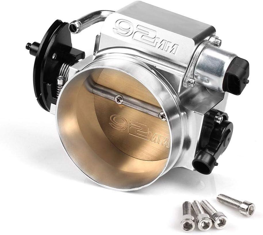 MUGE RACING 92mm Throttle Body Assembly with TPS IAC Throttle Position Sensor for Chevy LSX LS LS1 LS2 LS3 LS6 LS7 Silver