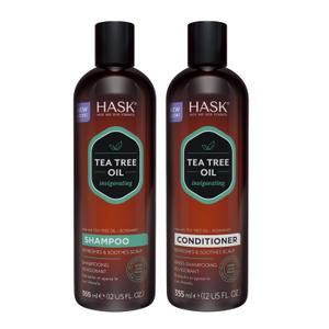 HASK Tea Tree Oil & Rosemary Invigorating Shampoo + Conditioner Set | Refreshes Scalp, Soothes, Sulfate-Free, Paraben-Free, Gluten-Free, Color Safe | 12oz each