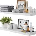 Heavy Duty Floating Shelf Set of 2-48 Inch Wood Floating Shelves for Wall Long, 12 Inch Deep Floating Shelves, Wall Shelves for Living Room,Bedroom,Kitchen&Home Decor-48W x 12D x 2H-White