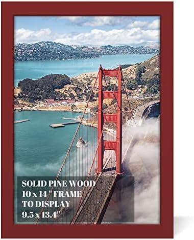 10x14 inch Wood Picture Frames for Wall Hanging,Diamond Painting Frames Rectangle Baby Scan Picture Frame for Family Walls Decoration,Anniversary,Wedding,Christmas,Halloween,Shower,Certificate (Red)