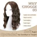 Brown Short Wavy Wig for Women Shoulder Length Middle Part with Pre Cut Lace Hairline Wavy Wig Natural Appearance Synthetic Heat Resistant Fiber for Everyday Hairstyle 16 Inch