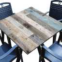 Farmhouse Square Fitted Tablecloth with Elastic Edge Wood Grain Card Table Cover Outdoor Wipeable Card Tablecloth for Indoor Kitchen Decor (Fit for 36"x36"Square Table)