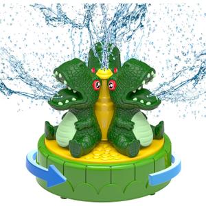 Water Sprinkler for Kids Outdoor Play 8-12, Dinosaur Spray Water Toys Attached to Garden Hose for Summer Splashing Fun for Backyard, Water Play Sprinklers Toy for Kids Age 3-5 4-8 for Outside