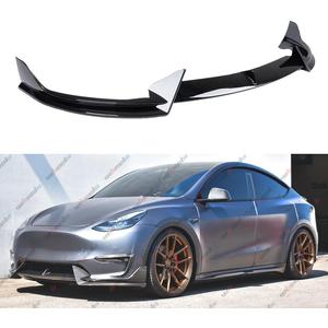 3Pcs Front Lip Compatible with 2020-2024 Tesla Model Y, Bumper Air Dam Lower Chin Splitter Protection Body Kit Fits for 2020 2021 2022 2023 2024 (Glossy Black)