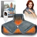 Wifen Weighted Heating Pad for Neck & Shoulders - 6 Heat Settings, 4 Timers, Auto Off - Electric Heating Pad for Back Pain Relief - Gift for Women/Men, Mom/Dad, Birthday, Christmas (Gray)