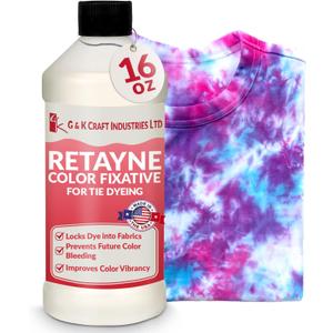 G&K Craft Retayne Color Fixative 16 oz. | Best Liquid Color Fixative for Dyed Cotton, Linen and Rayon Fabrics