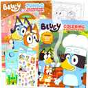 Bluey Coloring Books for Kids Ages 4-8 - Bundle with Cartoon Coloring Pages, Activities, Games Plus Stickers, More | Bluey Activity Book Set for Girls, Boys, Kids