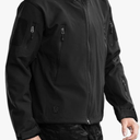 FREE SOLDIER Men's Outdoor Waterproof Soft Shell Hooded Military Tactical Jacket, Black, XXXL
