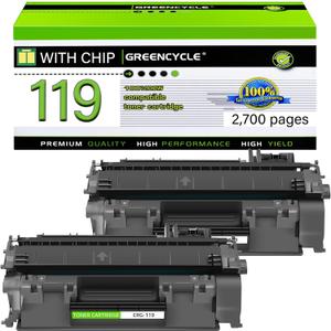 greencycle CRG119 Compatible Toner Cartridge Replacement for Canon 119 3479B001AA Black Toner for imageCLASS MF414dw MF416dw MF5950dw MF5960dn MF6180dw lbp6670dn LBP251dw LBP253dw Printer (2-Pack)