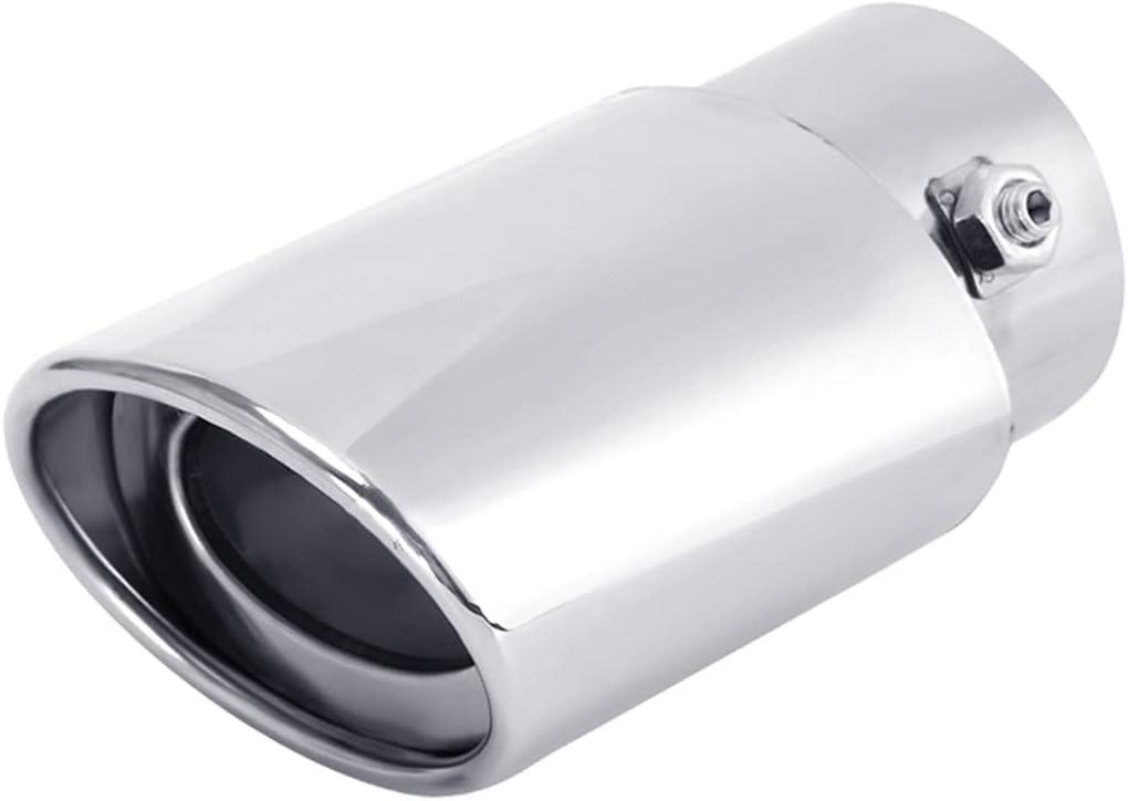Dsycar Universal Stainless Steel 1.5" - 2.25" Inlet Exhaust Tips, Fit Pipes Diameter 1.5-2.25 inch, Adjustable Car Decoration Chrome-Plated Finish Exhaust Tailpipe Tip, 3.3" Outlet, 5.4" Long