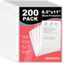 200 Pack Sheet Protectors 8.5 x 11 inch Clear Page Protectors for 3 Ring Binder, Plastic Sleeves for Papers, Document