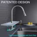 Upgraded Version Silicone Faucet Mat, Kingmall Kitchen Faucet Mat Silicone Faucet Drip Catcher for Kitchen Faucet Drip Catcher, Tailor-Made for Faucets with 1cm(0.4 Inch) Deck PlateLight Grey