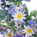 28 Inch Large Summer Wreaths for Front Door Summer Door Wreath Spring Floral Wreath with White Sunflower Lanvender Wildflowers for Indoors Outdoor Home Decorations
