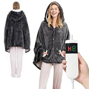 Electric Blanket Heated Throw, Soft Flannel 50"x60" Plaid Heating Blanket with 8 Hours Auto Off 10 Fast Heating Levels Machine Washable Sherpa Heated Blanket with Overheating Protection (Beige)