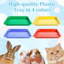 Multicolor Kitten Litter Box Low Entry, 4 PCS Small Cat Litter Box for Kittens Portable Open Cats Litters Boxes Pan Waterproof Plastic Travel Litters Tray for Small Senior Cats Pets, 15.2x12x1.4 Inch