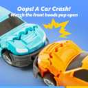 JOVA Vroomix Kids Tow Truck Toys for 3 4 5 6 7 Years Old Boys, Toddler Car Toys, Large Truck with 2 Transformation Cars and Trailer, Crane with Lights and Sounds, Birthday Gifts