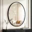 Black Oval Bathroom Mirror for Wall, 24"x32" Bathroom Vanity Mirror