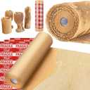 Honeycomb Packing Paper, MINHAO 15"x300' Eco Friendly Packing Paper for Moving Recyclable Honeycomb Paper Moving Supplies Bubble Paper Wrapping Protective Roll, With 36 Fragile Sticker Labels (Brown)