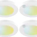 4 Inch Field Selectable 5CCT LED Motion Sensor Ceiling Light, 120V Wired Closet Light, 10 Watts, 600Lm, CRI80+, Non-dimmable, ETL Certified, Wet Location, Round/White, 4 Packs