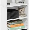 Furinno Jaya DVD Shelf, 8-Tier Tall Narrow CD Rack, Media Shelf with Adjustable Shelves, DVD Storage Cabinets for CD Blueray Game Disc, Easy Assembly, for Living Room, Home Office, White