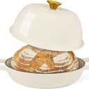 Enamelled Cast Iron Dutch Oven For Bread Baking  Dutch Oven Pot For Sourdough Bread Baking  Cast Iron Bread Pot  Dark Blue, 6 Quarts, 26cm  by Nuovva (Cream)