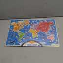 Montessori Mama World Map Wooden Puzzle, Continents and Oceans Puzzles for Kids Ages 4-6. Perfect Educational Toys for 4 Year Old Including Global Landmarks, Animals and Marine Life