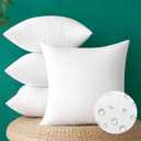 MIULEE Pack of 4 20x20 Inch Outdoor Pillow Inserts Waterproof Decorative Throw Pillow Insert, Square Lumbar Garden Pillow Form for Patio Sofa Couch