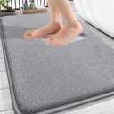OLANLY Thick Memory Foam Bath Mat Rug 30x20, Extra Soft Absorbent Bathroom Rugs, Quick Dry Bath Mats, Non-Slip, Machine Washable Carpet for Bathroom, Tub and Shower, Home Decor Accessories, Grey