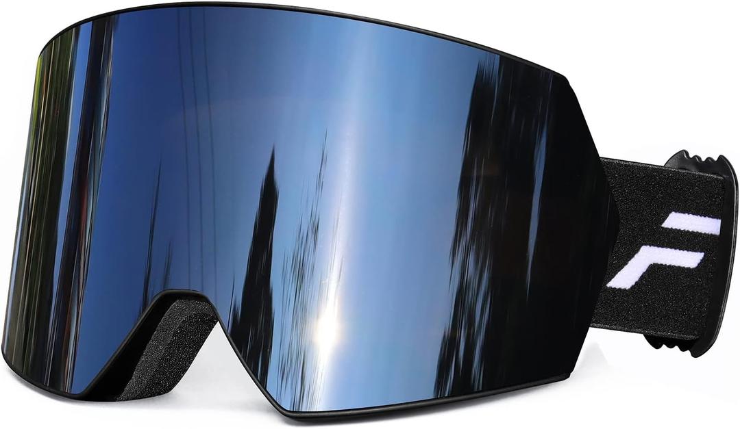 FMY Ski Goggles for Men Women & Youth - Anti Fog UV400 Protection Snowboard Snow Skiing Goggles for Adult (Dark & Black Frame)
