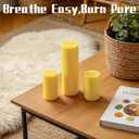 12 Pack Pure Beeswax Pillar Candles, 2x3/6/8 Inch, Natural Mild Honey Scent, Long Burning, Smokeless & Dripless for Home Decor & Prayer