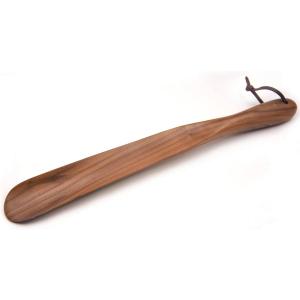 Bamber Wooden Shoe Horn Wood Shoehorn with Handle for Seniors Women Men Kids, 17.7'' Long, Black Walnut