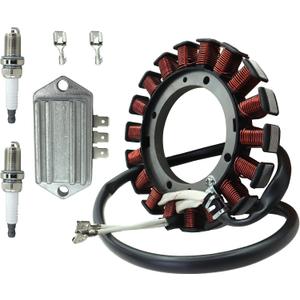 237878-S Stator KIT, 15/20 AMP for Kohler CV460 CV490 CV492 CV493 CV15 CV18 CV25 CH18 CV460S K161 K181 K241 K301 K341 Lawnmower Tractor with 25 403 03-S Regulator Rectifier&Spark Plug